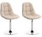 Lot De 2 Chaises Lounge Pivotantes Emil En Tissu Avec Pied En Métal Crème