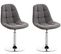 Lot De 2 Chaises Lounge Pivotantes Emil En Tissu Avec Pied En Métal Gris Clair