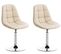 Lot De 2 Chaises Lounge Pivotantes Emil En Similicuir Avec Pied En Métal Crème