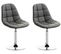 Lot De 2 Chaises Lounge Pivotantes Emil En Similicuir Avec Pied En Métal Gris