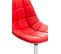 Lot De 2 Chaises Lounge Pivotantes Emil En Similicuir Avec Pied En Métal Rouge