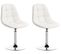 Lot De 2 Chaises Lounge Pivotantes Emil En Similicuir Avec Pied En Métal Blanc