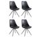 Lot De 4 Chaises De Salle À Manger Toulouse Similicuir Pieds Ronds Bois Noir /gris