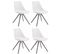 Lot De 4 Chaises De Salle À Manger Toulouse Similicuir Pieds Ronds Bois Blanc /gris