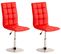 Lot De 2 Chaises De Salle À Manger Peking En Similicuir Avec Pied Trompette Rouge