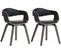 Lot De 2 Chaises De Salle À Manger Kingston En Similicuir Noir / Gris