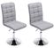 Lot De 2 Chaises De Salle À Manger Peking V2 En Tissu Avec Pied Trompette Gris Clair