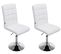 Lot De 2 Chaises De Salle À Manger Peking V2 En Similicuir Pied Trompette Blanc