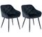 Lot De 2 Chaises De Salle À Manger Cassis En Velours Noir /velours