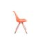 Lot De 4 Chaises De Salle À Manger Toulouse Similicuir Pieds Carrés Bois Orange/nature