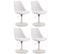 Lot De 4 Chaises De Salle À Manger Maverick En Plastique Avec Pied Métal Blanc /blanc