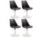 Lot De 4 Chaises De Salle À Manger Maverick En Plastique Avec Pied Métal Noir /blanc