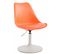 Lot De 4 Chaises De Salle À Manger Maverick En Plastique Avec Pied Métal Orange/blanc