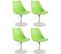 Lot De 4 Chaises De Salle À Manger Maverick En Plastique Avec Pied Métal Vert/blanc