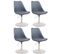 Lot De 4 Chaises De Salle À Manger Maverick En Plastique Avec Pied Métal Gris/blanc