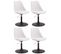 Lot De 4 Chaises De Salle À Manger Maverick En Plastique Avec Pied Métal Blanc /noir