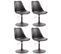 Lot De 4 Chaises De Salle À Manger Maverick En Plastique Avec Pied Métal Noir /noir