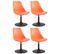 Lot De 4 Chaises De Salle À Manger Maverick En Plastique Avec Pied Métal Orange/noir