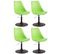 Lot De 4 Chaises De Salle À Manger Maverick En Plastique Avec Pied Métal Vert/noir