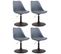 Lot De 4 Chaises De Salle À Manger Maverick En Plastique Avec Pied Métal Gris/noir