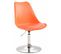 Lot De 4 Chaises De Salle À Manger Maverick En Plastique Avec Pied Métal Orange/chrome