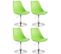 Lot De 4 Chaises De Salle À Manger Maverick En Plastique Avec Pied Métal Vert/chrome