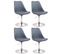 Lot De 4 Chaises De Salle À Manger Maverick En Plastique Avec Pied Métal Gris/chrome