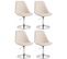 Lot De 4 Chaises De Salle À Manger Maverick Similicuir Avec Pied Trompette Crème/chrome