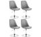 Lot De 4 Chaises De Salle À Manger Maverick Similicuir Avec Pied Trompette Gris/chrome