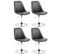 Lot De 4 Chaises De Salle À Manger Maverick Similicuir Avec Pied Trompette Noir /chrome