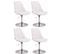 Lot De 4 Chaises De Salle À Manger Maverick Similicuir Avec Pied Trompette Blanc /chrome