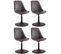 Lot De 4 Chaises De Salle À Manger Maverick Similicuir Avec Pied Trompette Marron/noir