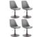 Lot De 4 Chaises De Salle À Manger Maverick Similicuir Avec Pied Trompette Gris/noir