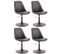 Lot De 4 Chaises De Salle À Manger Maverick Similicuir Avec Pied Trompette Noir /noir