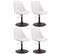 Lot De 4 Chaises De Salle À Manger Maverick Similicuir Avec Pied Trompette Blanc /noir