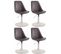 Lot De 4 Chaises De Salle À Manger Maverick Similicuir Avec Pied Trompette Marron/blanc