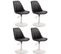 Lot De 4 Chaises De Salle À Manger Maverick Similicuir Avec Pied Trompette Noir /blanc