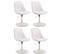 Lot De 4 Chaises De Salle À Manger Maverick Similicuir Avec Pied Trompette Blanc /blanc