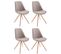 Lot De 4 Chaises De Salle À Manger Toulouse Tissu Pieds Ronds Bois Taupe/nature