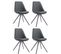 Lot De 4 Chaises De Salle À Manger Toulouse Tissu Pieds Ronds Bois Gris Foncé/gris