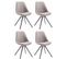 Lot De 4 Chaises De Salle À Manger Toulouse Tissu Pieds Ronds Bois Gris/gris