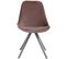 Lot De 4 Chaises De Salle À Manger Toulouse Velours Pieds Ronds Bois Marron/gris