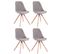 Lot De 4 Chaises De Salle À Manger Toulouse Velours Pieds Ronds Bois Gris/nature