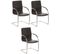 Lot De 3 Chaises Cantilever Melina En Similicuir Et Pied En Métal Marron