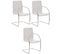 Lot De 3 Chaises Cantilever Melina En Similicuir Et Pied En Métal Blanc