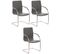 Lot De 3 Chaises Cantilever Melina En Similicuir Et Pied En Métal Gris