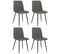 Lot De 4 Chaises De Salle À Manger Dijon Avec Piètement En Métal Noir Gris Foncé/tissu