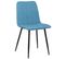 Lot De 4 Chaises De Salle À Manger Dijon Avec Piètement En Métal Noir Bleu/tissu