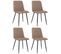 Lot De 4 Chaises De Salle À Manger Dijon Avec Piètement En Métal Noir Marron/tissu