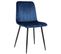 Lot De 4 Chaises De Salle À Manger Dijon Avec Piètement En Métal Noir Bleu/velours